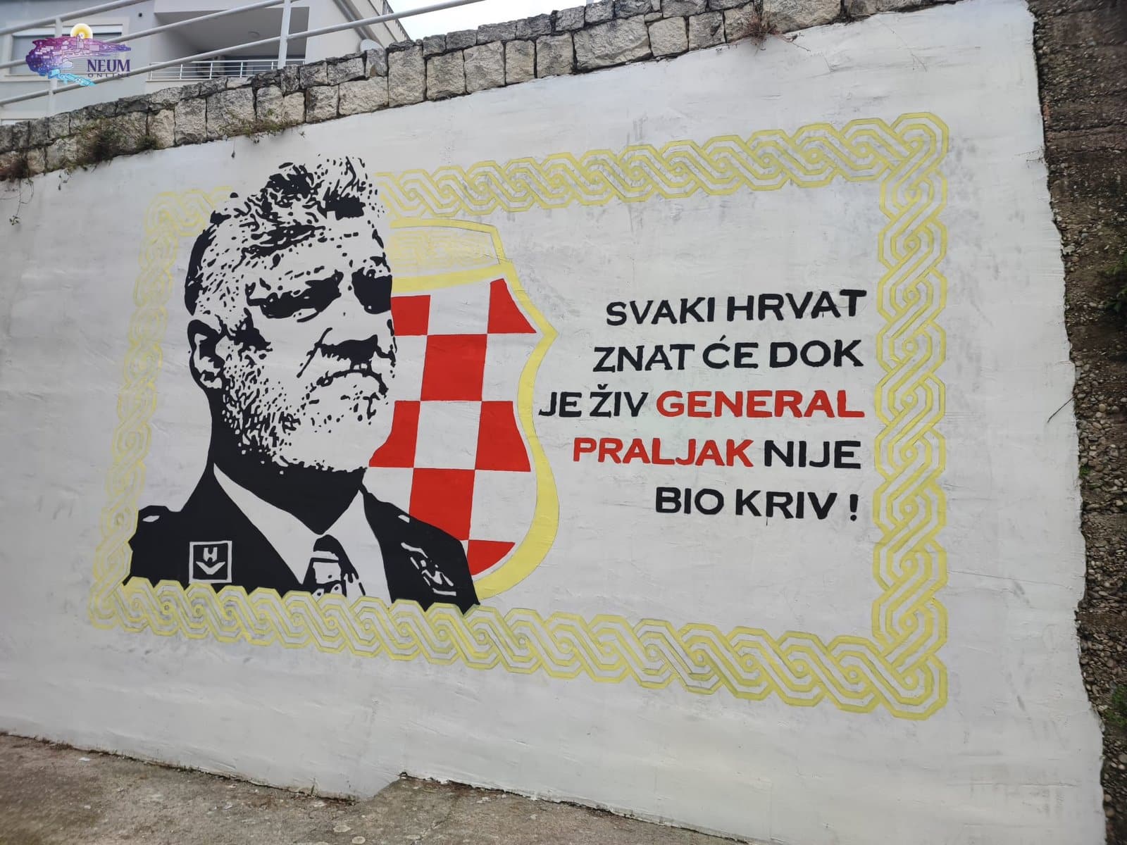 FOTO | U Neum oslikan mural s likom generala Slobodna Praljka
