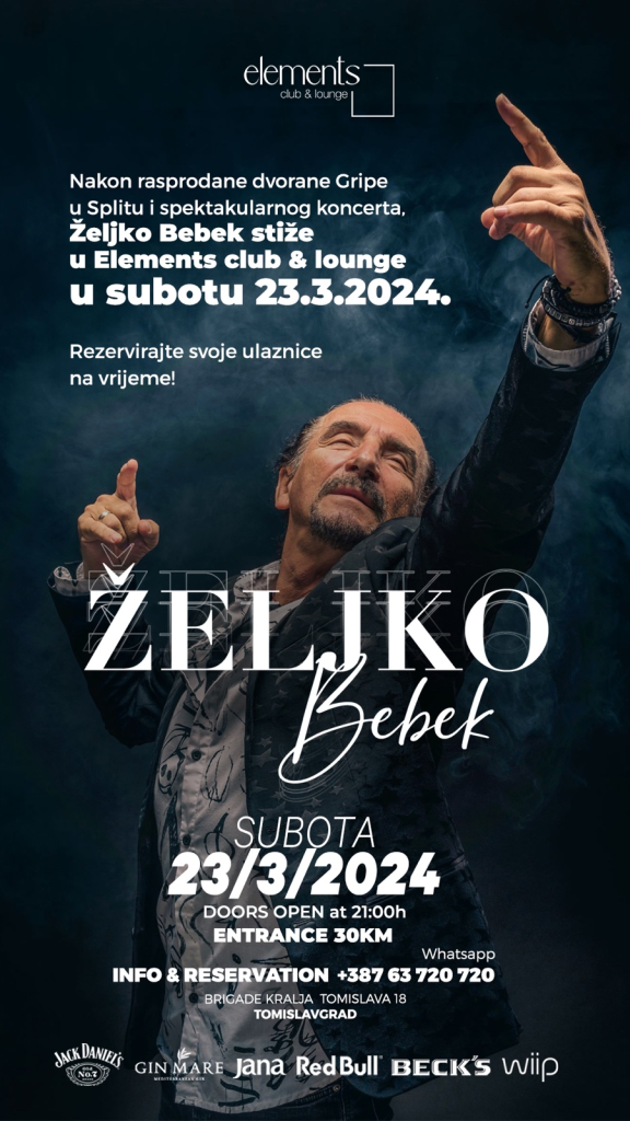 Željko Bebek – 50 godina uspješne karijere: Koncertom u Elementsu nazdravit ćemo svemu lijepome što nas u životu prati!